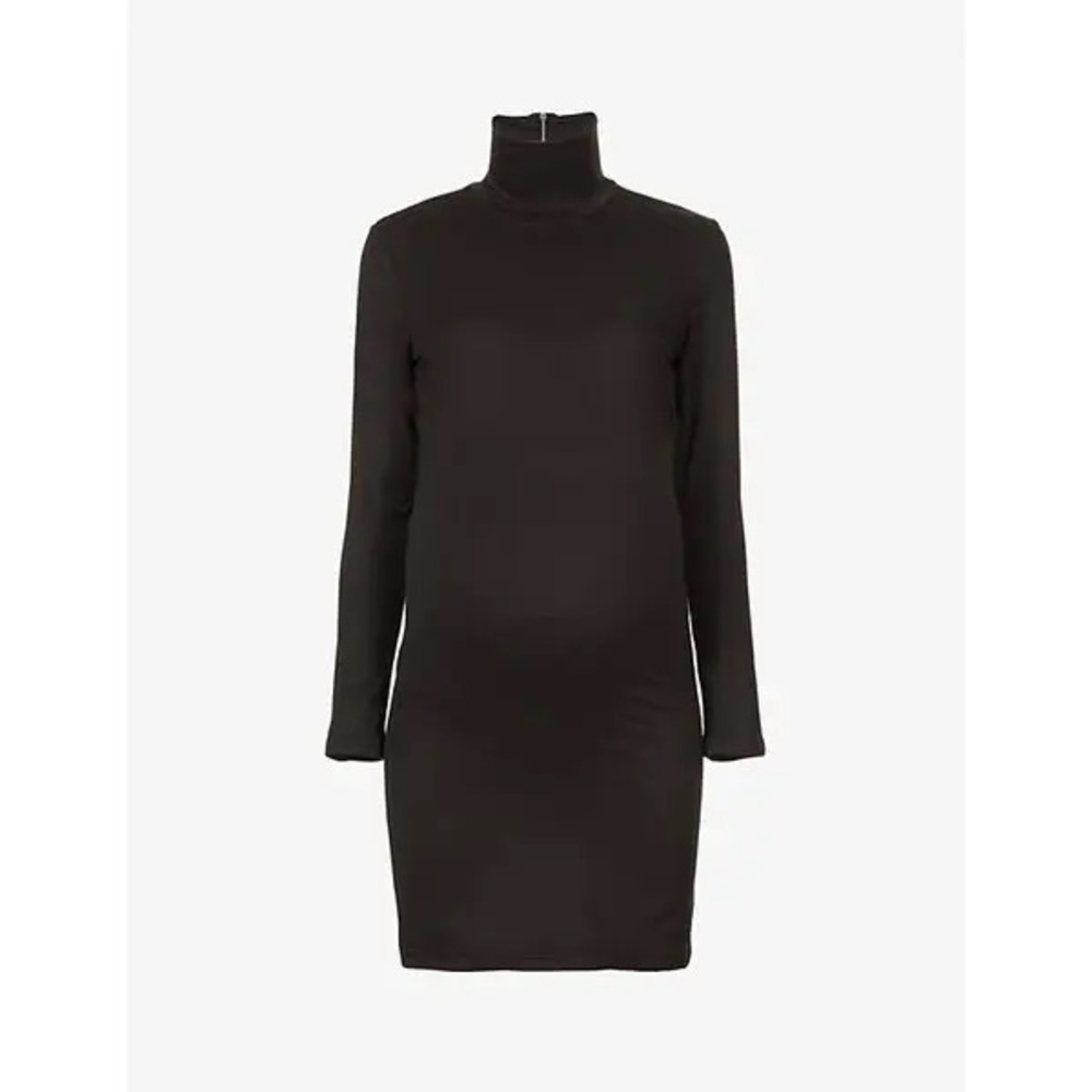 BUMPSUIT Black Long Sleeve Turtleneck Maternity Mini Dress